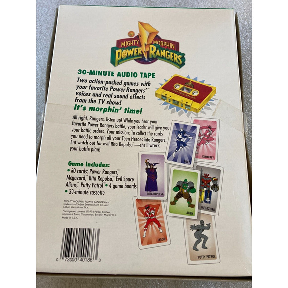 Vintage 1994 Mighty Morphin Power Rangers Action-Packed Audio Game Yellow Tape - Picture 5 of 6